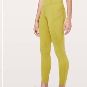 Lululemon fast and free tight golden lime size 4